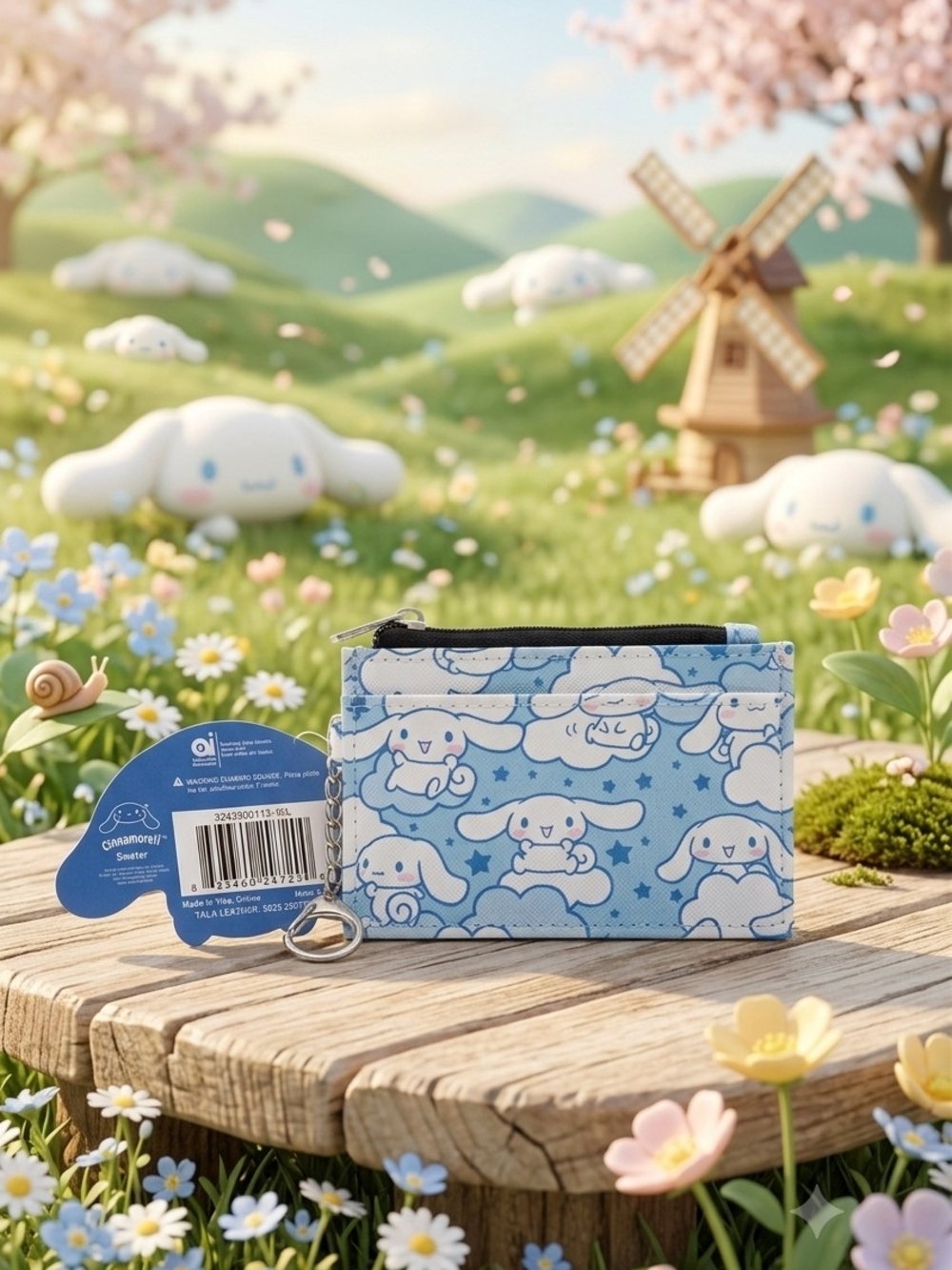 Sanrio Cinnamoroll Cardholder Wallet with Keyring Chain NWT - Picture 2 of 2